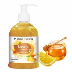 KayaMaya Lemon Body Wash 300ml with Honey & Vitamin C – Brightening, Hydrating Shower Gel for Soft & Radiant-Looking Skin