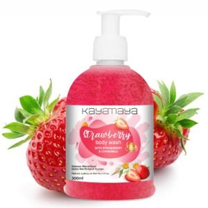 Kayamaya Strawberry Body Wash with Strawberry & Chamomile, Vitamin B3 – Hydrating Soap-Free Bath & Shower Gel, 300ml