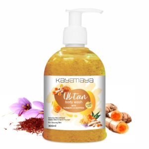 Kayamaya Ubtan Body Wash with Turmeric & Saffron – Brightening, Moisturizing & Gentle Exfoliating Body Cleanser for Glowing Skin, pH 5.5, 300ml
