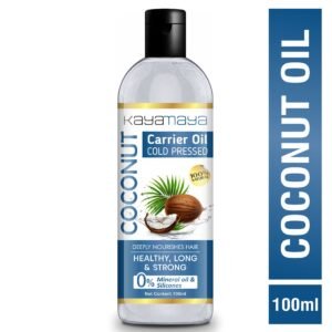 Kayamaya 100% Natural Cold Pressed Coconut Oil – Pure Unrefined Carrier Oil for Hair, Scalp & Skin | Mineral Oil & Silicone Free, 100ml