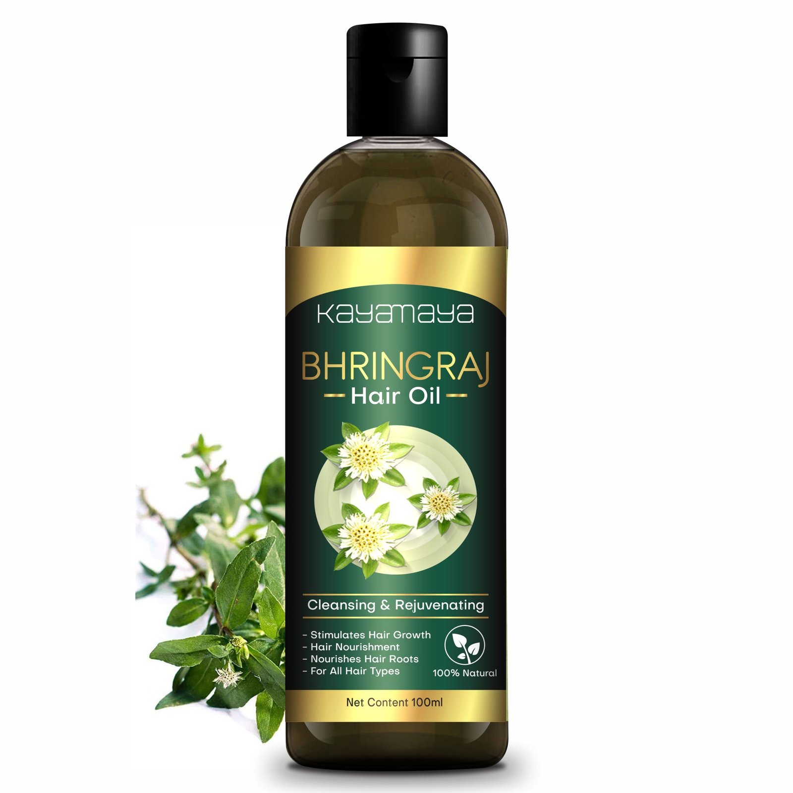 KayaMaya Bhringraj Hair Oil 100ml – Natural Nourishing Hair & Scalp Oil for Stronger, Thicker & Healthy-Looking Hair