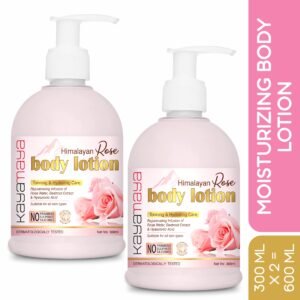 KayaMaya Himalayan Rose Body Lotion 300ml – Hydrating Moisturiser with Rose Water, Beetroot Extract & Hyaluronic Acid for All Skin Types (Pack Of 2)