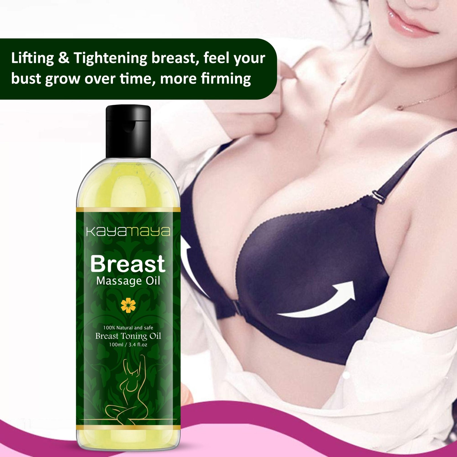 Kayamanaya Breast Massage Oil 100ml | Natural Breast Toning & Massage Oil for Women | Nourishes, Moisturizes & Softens Skin - Image 2