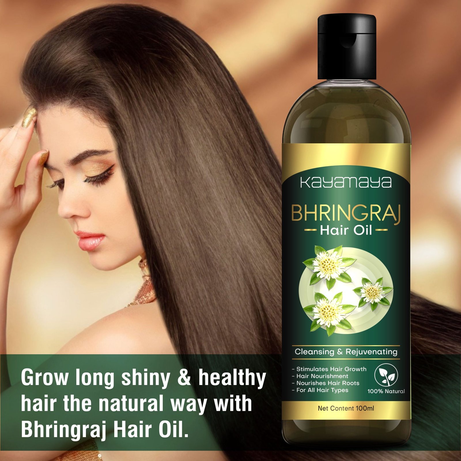 KayaMaya Bhringraj Hair Oil 100ml – Natural Nourishing Hair & Scalp Oil for Stronger, Thicker & Healthy-Looking Hair - Image 3