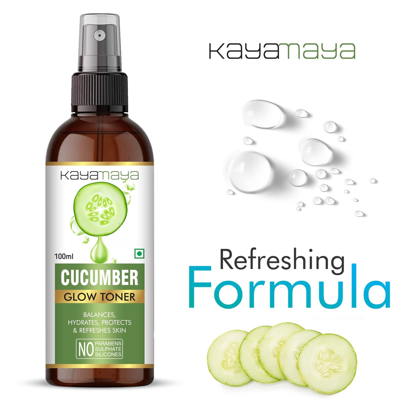 Kayamaya Cucumber Glow Toner 100ml – Hydrating & Refreshing Face Toner with Aloe Vera, Witch Hazel & Liquorice - Image 4