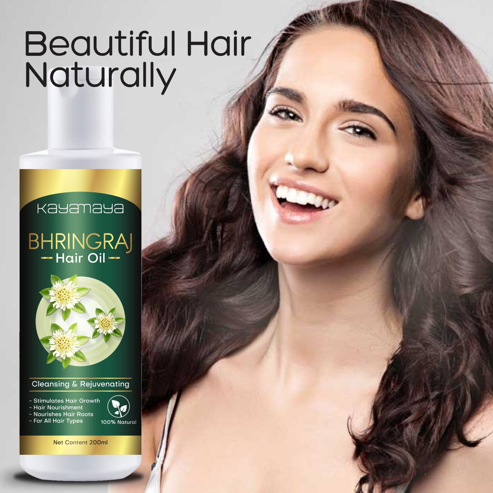 KayaMaya Bhringraj Hair Oil 200ml – Natural Nourishing Hair & Scalp Oil for Stronger, Thicker & Healthy-Looking Hair - Image 4