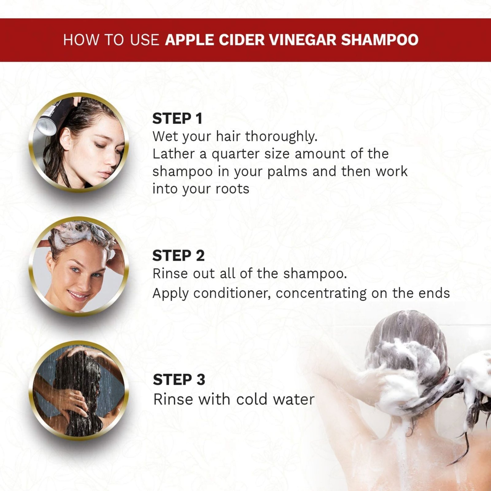 KayaMaya Apple Cider Vinegar Shampoo 300ml – Deep Cleansing & Moisturizing Shampoo for Shiny, Smooth Hair | Sulphate, Paraben & Silicone Free - Image 5