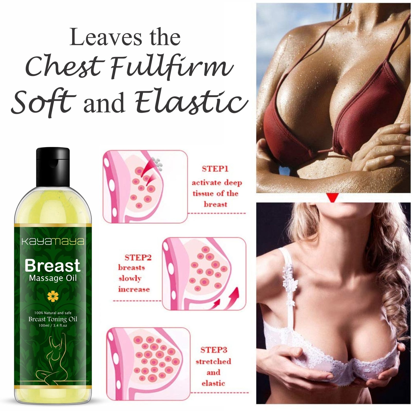 Kayamanaya Breast Massage Oil 100ml | Natural Breast Toning & Massage Oil for Women | Nourishes, Moisturizes & Softens Skin - Image 5