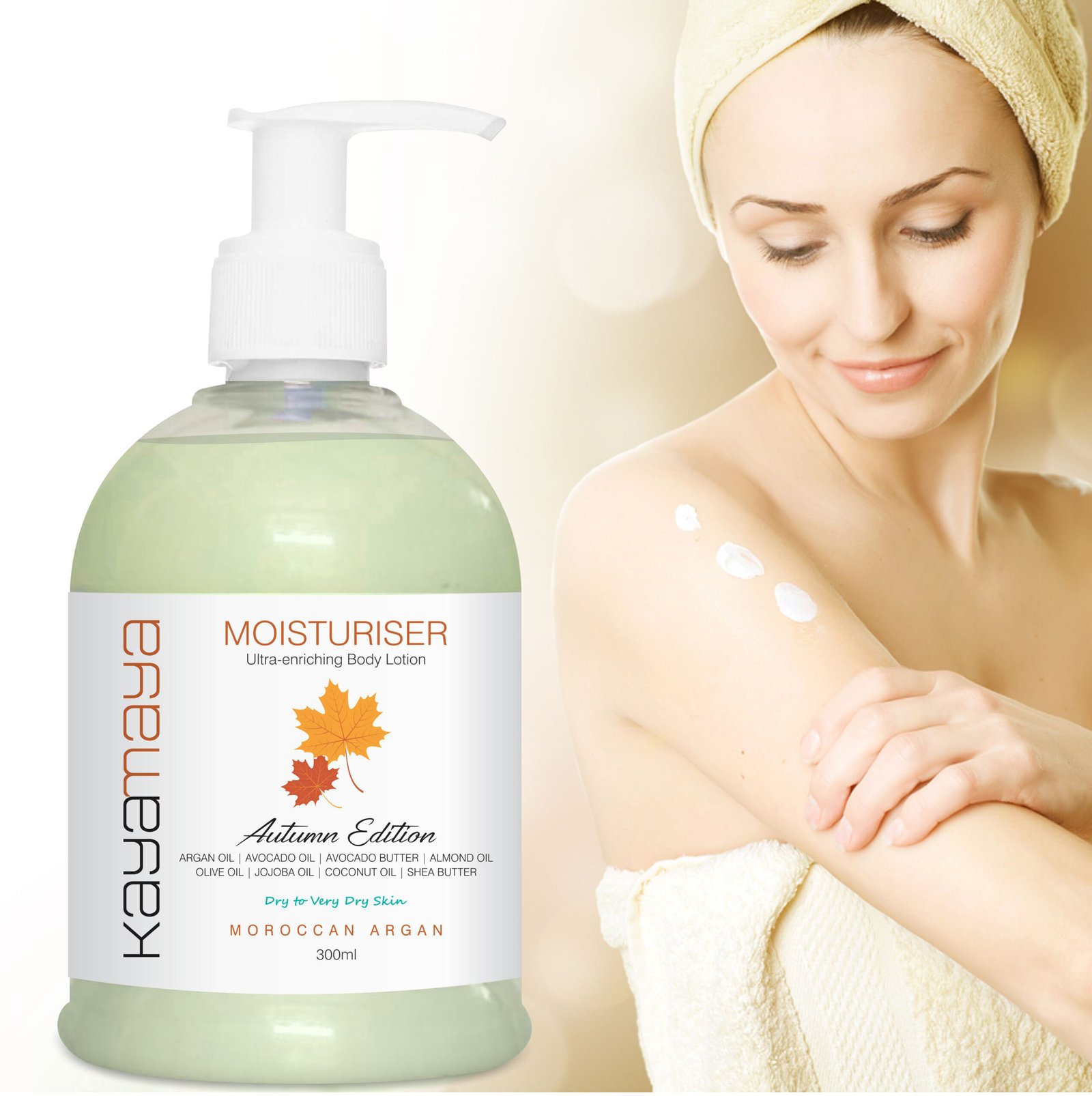 KayaMaya Moroccan Argan Moisturiser 300ml – Ultra-Enriching Body Lotion with Argan Oil, Avocado Oil & Shea Butter for Dry to Very Dry Skin - Image 5