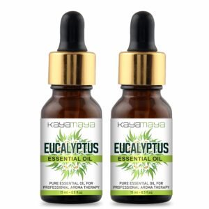 Kayamaya Eucalyptus Essential Oil 15ml – Pure Aromatherapy Oil for Diffuser, Steam Inhalation, Skin, Hair & Scalp Care (Pack of 2)