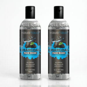 Kayamaya Charcoal Face Wash for Oil Control & Deep Cleansing – Anti-Pollution Facial Cleanser for Dirt, Excess Oil, Clogged Pores & Blackheads | All Skin Types, 100ml (Pack Of 2)
