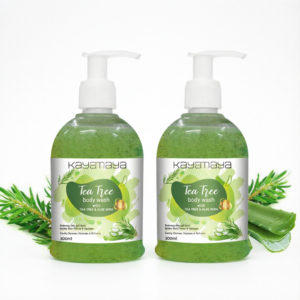 Kayamaya Tea Tree Body Wash with Aloe Vera, Eucalyptus & Peppermint Oil – Refreshing & Hydrating Body Cleanser for All Skin Types, 300ml (Pack Of2)