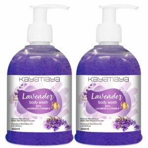 KayaMaya Lavender Body Wash 300ml – Moisturizing Shower Gel with Lavender, Vitamin E & B3 for Dry Skin (Pack Of 2)