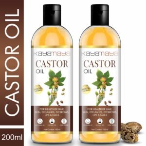 Kayamaya 100% Natural Cold Pressed Castor Oil for Hair, Skin, Eyelashes, Eyebrows, Lips & Nails | Pure, Raw & Unrefined | Mineral Oil & Sulphate Free | 100ml (Pack of 2)