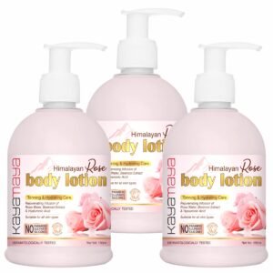 KayaMaya Himalayan Rose Body Lotion 150ml – Hydrating Moisturiser with Rose Water, Hyaluronic Acid & Beetroot Extract for All Skin Types (Pack Of 3)