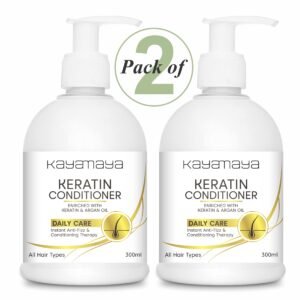 Kayamaya Keratin Conditioner with Argan Oil – Anti-Frizz & Damage Repair Hair Conditioner for All Hair Types, 300ml (Pack of 2)