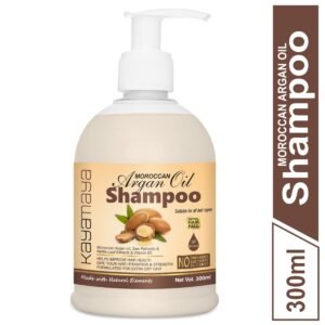 Kayamaya Moroccan Argan Oil Shampoo for Dry Hair – Hydrating & Strengthening Shampoo with Saw Palmetto, Nettle Leaf & Vitamin B5, Sulphate & Paraben Free, 300ml