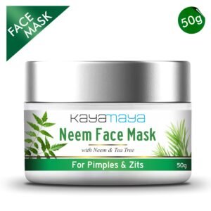 Kayamaya Neem Face Mask with Tea Tree & Bentonite Clay – Deep Cleansing Face Pack for Oily, Pimple & Acne-Prone Skin, 50g