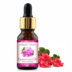 Kayamaya Geranium Essential Oil (15ml) – 100% Pure & Natural Aromatherapy Oil for Diffuser, Skin & Hair Care (Dilute with Carrier Oil)