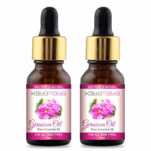 Kayamaya Geranium Essential Oil (15ml) – 100% Pure & Natural Aromatherapy Oil for Diffuser, Skin & Hair Care Dilute with Carrier Oil (Pack of 2)