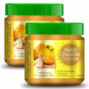 Kayamaya Haldi Chandan Cream 100g – Turmeric & Sandalwood Face Cream for Brightening, Dark Spots & Hydration (Pack of 2)