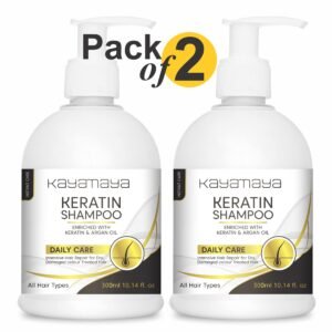 Kayamaya Keratin Shampoo with Argan Oil – Daily Repair Shampoo for Dry, Damaged & Color-Treated Hair, All Hair Types, 300ml (Pack of 2)