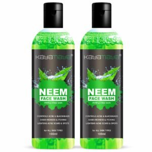 Kayamaya Neem Face Wash with Vitamin E – Purifying Cleanser for Pimples, Blackheads & Excess Oil, Vegan, All Skin Types, 100ml (Pack of 2)