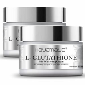 Kayamaya L-Glutathione Skin Whitening & Brightening Cream 50g – Glutathione 2% + Kojic Acid 1% Cream for Dark Spots, Hyperpigmentation & Even Skin Tone (Day & Night) - Pack of 2