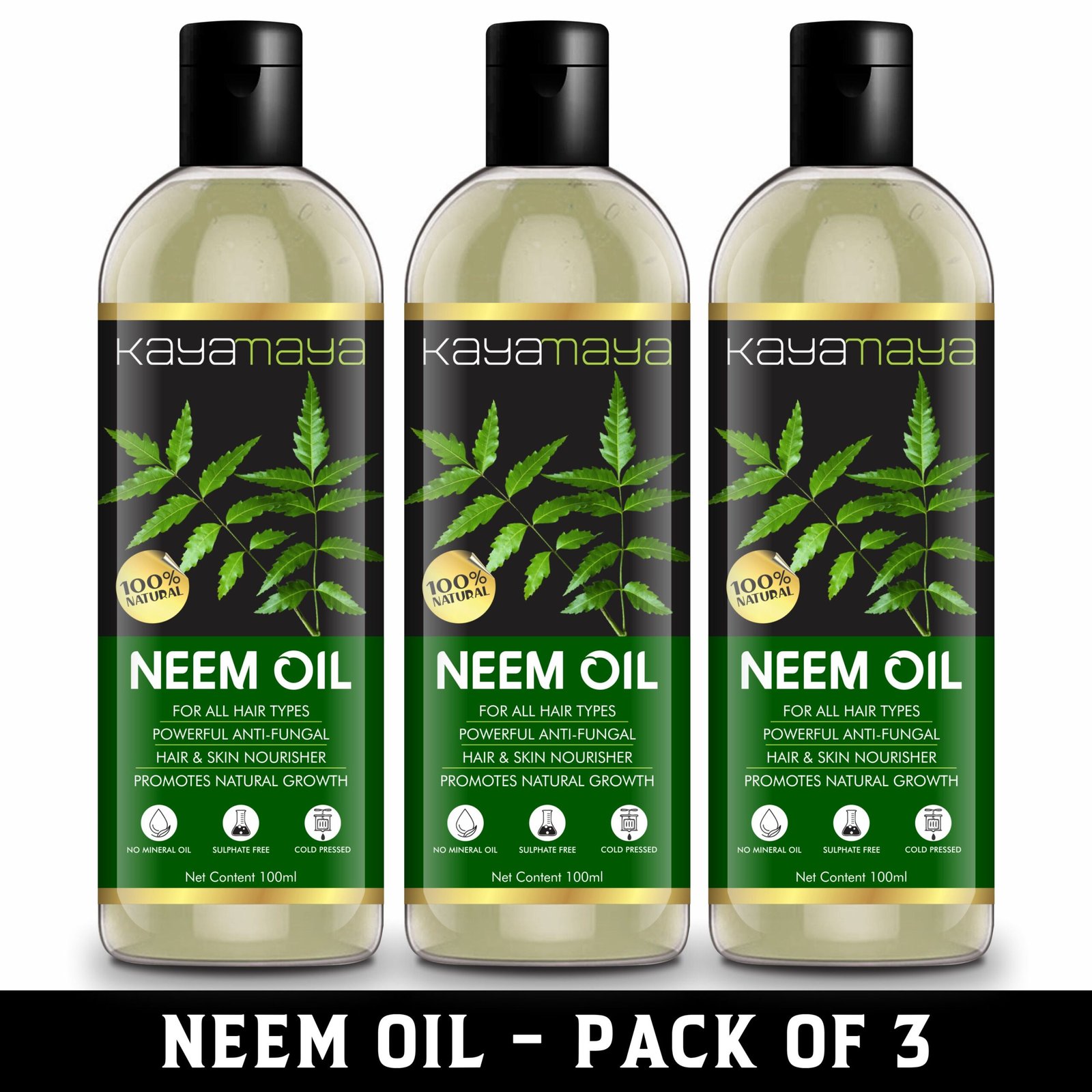 KayaMaya 100% Pure & Natural Neem Oil 100ml – Cold Pressed & Unrefined for Hair, Skin & Scalp Care - Image 6