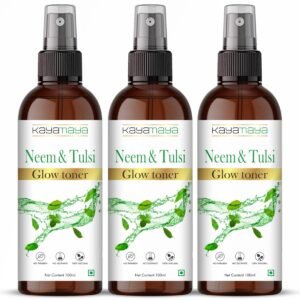 KayaMaya Neem & Tulsi Glow Toner 100ml – Natural Face Toner with Aloe Vera, Cucumber, Liquorice & Witch Hazel | Paraben & Sulphate Free (Pack of 3)
